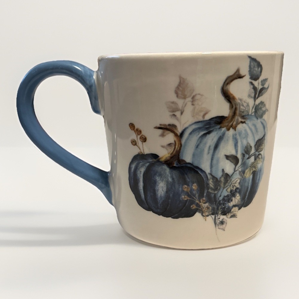 Blue Pumpkins Large Ceramic Coffee Mug 16oz by Prima Design Pre-owned